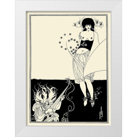 Salome 1894 - The Stomach Dance White Modern Wood Framed Art Print by Beardsley, Aubrey