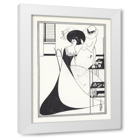 Salome 1894 - The Toilette of Salome White Modern Wood Framed Art Print by Beardsley, Aubrey