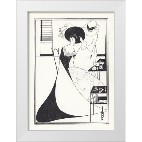 Salome 1894 - The Toilette of Salome White Modern Wood Framed Art Print by Beardsley, Aubrey