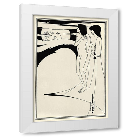 Salome 1894 - Woman in the Moon White Modern Wood Framed Art Print by Beardsley, Aubrey