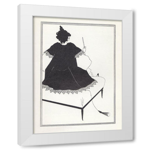 Salome 1894 - On Settee White Modern Wood Framed Art Print by Beardsley, Aubrey