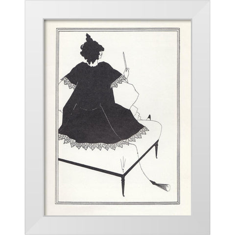 Salome 1894 - On Settee White Modern Wood Framed Art Print by Beardsley, Aubrey