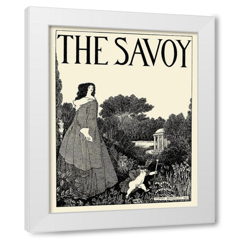 Savoy 1896 Vol.1 - Cover Design White Modern Wood Framed Art Print by Beardsley, Aubrey