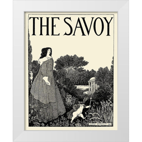 Savoy 1896 Vol.1 - Cover Design White Modern Wood Framed Art Print by Beardsley, Aubrey