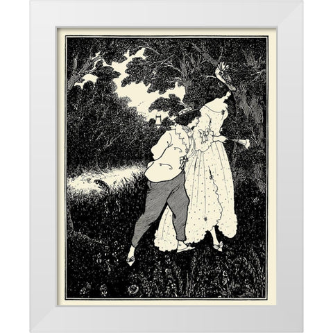 Savoy 1896 Vol.1 - The Three Musicians White Modern Wood Framed Art Print by Beardsley, Aubrey