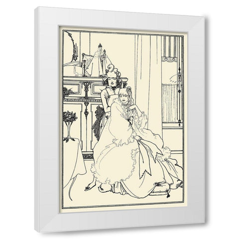 Savoy 1896 Vol.3 - Ballad of a Barber White Modern Wood Framed Art Print by Beardsley, Aubrey