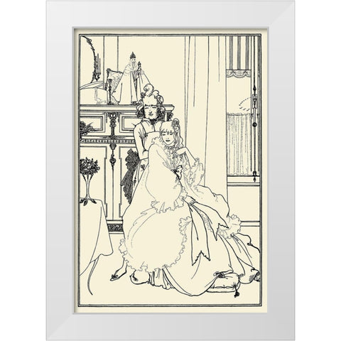 Savoy 1896 Vol.3 - Ballad of a Barber White Modern Wood Framed Art Print by Beardsley, Aubrey