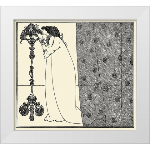 Savoy 1896 Vol.4 - Cover Design White Modern Wood Framed Art Print by Beardsley, Aubrey