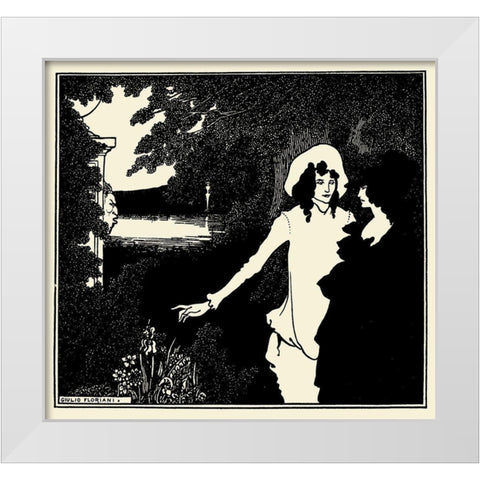 Savoy 1896 Vol.5 - Cover Design White Modern Wood Framed Art Print by Beardsley, Aubrey