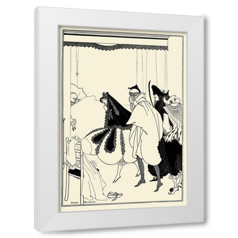 Savoy 1896 Vol.6 - Death of Pierrot White Modern Wood Framed Art Print by Beardsley, Aubrey