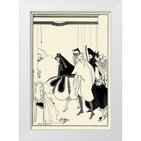 Savoy 1896 Vol.6 - Death of Pierrot White Modern Wood Framed Art Print by Beardsley, Aubrey