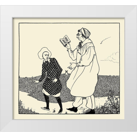 Savoy 1896 Vol.7 - Cover Design White Modern Wood Framed Art Print by Beardsley, Aubrey