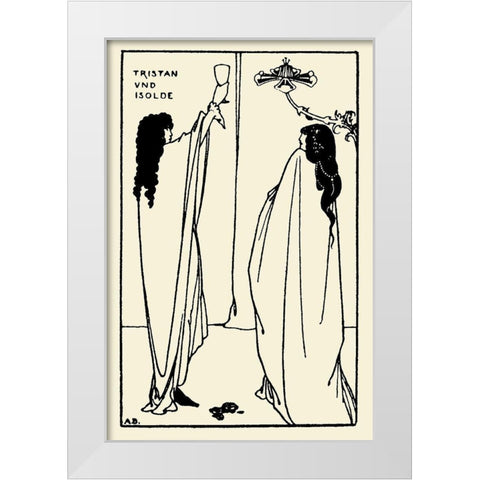 Savoy 1896 Vol.7 - Tristan and Isolde White Modern Wood Framed Art Print by Beardsley, Aubrey
