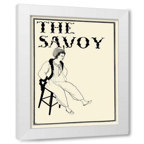 Savoy 1896 Vol.8 - Cover Design White Modern Wood Framed Art Print by Beardsley, Aubrey