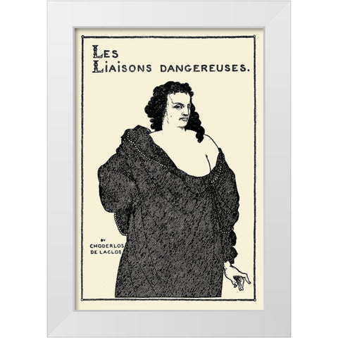 Savoy 1896 Vol.8 - Les Liaisons Dangereuses White Modern Wood Framed Art Print by Beardsley, Aubrey