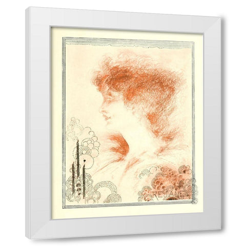 Rejane 1897 White Modern Wood Framed Art Print by Beardsley, Aubrey