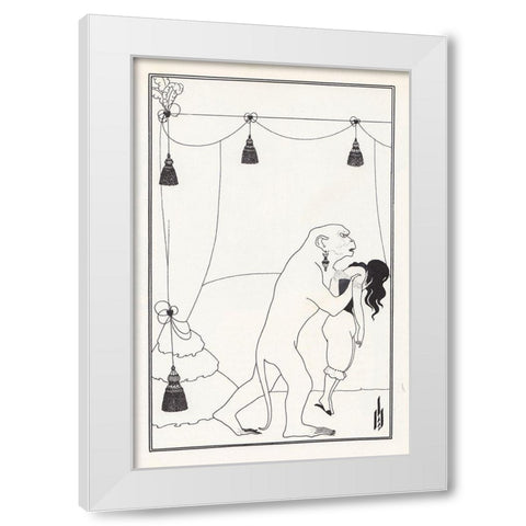 Tales of Mystery 1894 - Murders in Rue Morgue White Modern Wood Framed Art Print by Beardsley, Aubrey