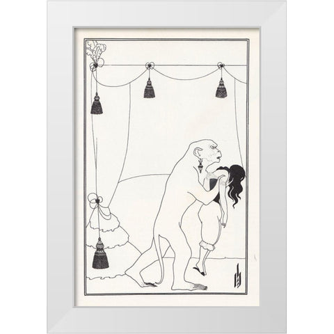 Tales of Mystery 1894 - Murders in Rue Morgue White Modern Wood Framed Art Print by Beardsley, Aubrey