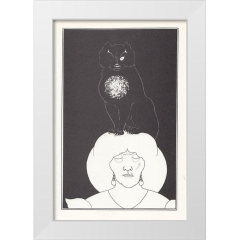 Tales of Mystery 1894 - The Black Cat White Modern Wood Framed Art Print by Beardsley, Aubrey