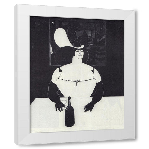 To-day 1894 - The Fat Woman White Modern Wood Framed Art Print by Beardsley, Aubrey