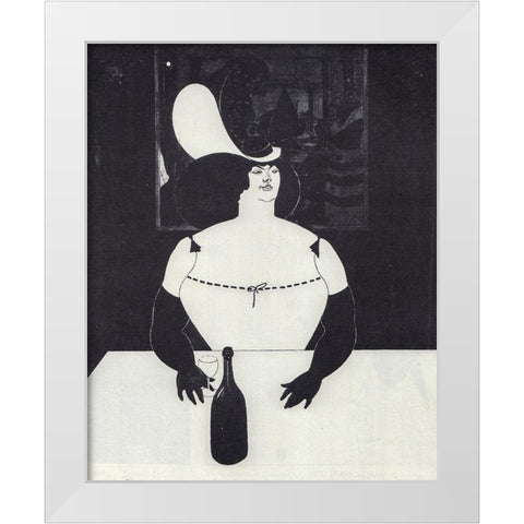 To-day 1894 - The Fat Woman White Modern Wood Framed Art Print by Beardsley, Aubrey