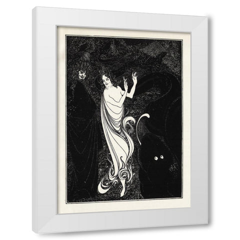 Under the Hill 1903 - For 3rd tableau of Rheingold White Modern Wood Framed Art Print by Beardsley, Aubrey