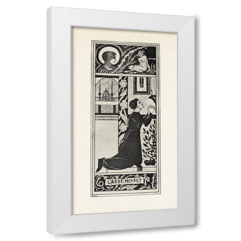 Under the Hill 1903 - For Frontispiece of Zola White Modern Wood Framed Art Print by Beardsley, Aubrey