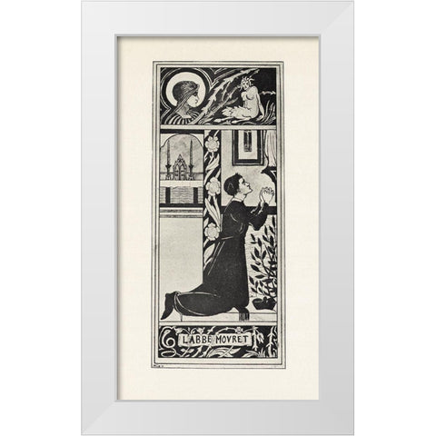 Under the Hill 1903 - For Frontispiece of Zola White Modern Wood Framed Art Print by Beardsley, Aubrey