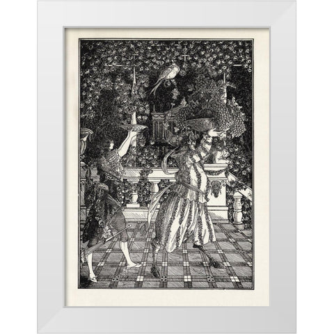 Under the Hill 1903 - Fruit Bearers White Modern Wood Framed Art Print by Beardsley, Aubrey