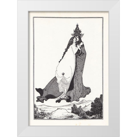 Under the Hill 1903 - St. Rose of Lima White Modern Wood Framed Art Print by Beardsley, Aubrey