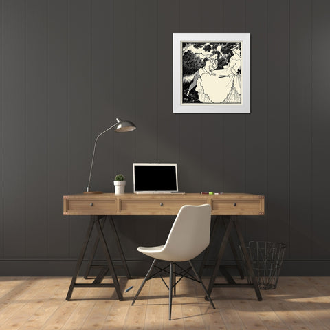 Under the Hill 1903 - Three Musicians White Modern Wood Framed Art Print by Beardsley, Aubrey
