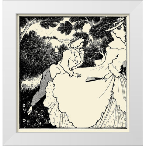 Under the Hill 1903 - Three Musicians White Modern Wood Framed Art Print by Beardsley, Aubrey
