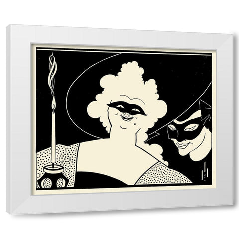 Yellow Book 1894 Vol.1 - Front cover White Modern Wood Framed Art Print by Beardsley, Aubrey