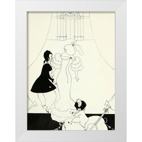 Yellow Book 1894 Vol.2 - Marionettes 2 White Modern Wood Framed Art Print by Beardsley, Aubrey