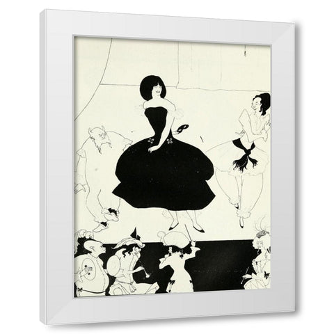 Yellow Book 1894 Vol.2 - Marionettes 3 White Modern Wood Framed Art Print by Beardsley, Aubrey
