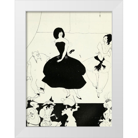 Yellow Book 1894 Vol.2 - Marionettes 3 White Modern Wood Framed Art Print by Beardsley, Aubrey