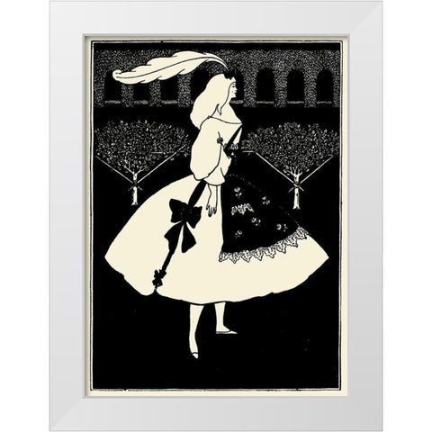 Yellow Book 1894 Vol.2 - Slippers of Cinderella White Modern Wood Framed Art Print by Beardsley, Aubrey