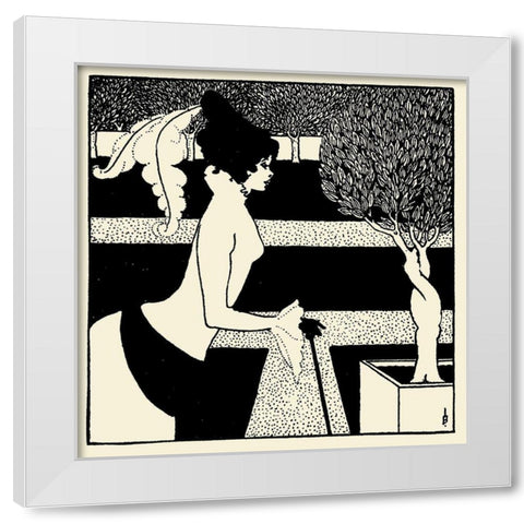 Yellow Book 1894 Vol.2 - Title page White Modern Wood Framed Art Print by Beardsley, Aubrey