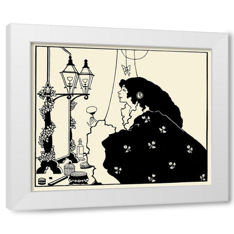 Yellow Book 1894 Vol.3 - Front cover White Modern Wood Framed Art Print by Beardsley, Aubrey
