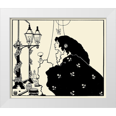 Yellow Book 1894 Vol.3 - Front cover White Modern Wood Framed Art Print by Beardsley, Aubrey