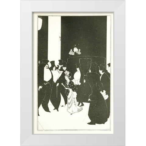 Yellow Book 1894 Vol.3 - Lady Golds Escort White Modern Wood Framed Art Print by Beardsley, Aubrey