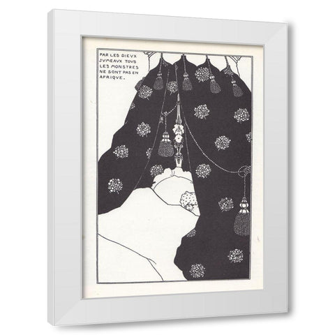 Yellow Book 1894 Vol.3 - Portrait of himself White Modern Wood Framed Art Print by Beardsley, Aubrey