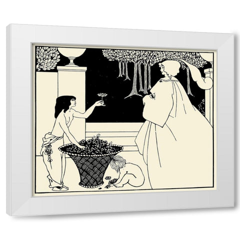 Yellow Book 1895 Vol.4 - Front cover White Modern Wood Framed Art Print by Beardsley, Aubrey