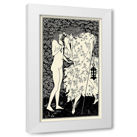 Yellow Book 1895 Vol.4 - Mysterious Rose Garden White Modern Wood Framed Art Print by Beardsley, Aubrey