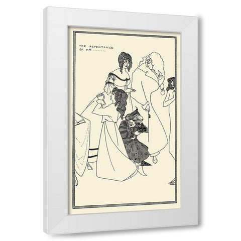 Yellow Book 1895 Vol.4 - Repentence of Mrs White Modern Wood Framed Art Print by Beardsley, Aubrey
