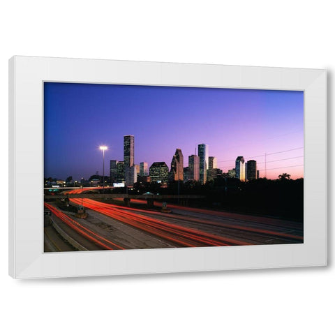 Houston-Texas Skyline III White Modern Wood Framed Art Print by Highsmith, Carol