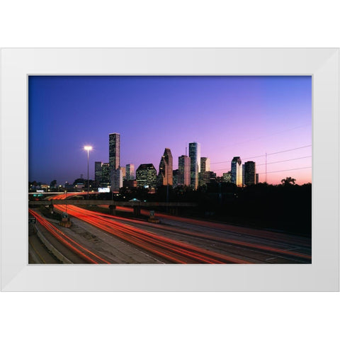 Houston-Texas Skyline III White Modern Wood Framed Art Print by Highsmith, Carol