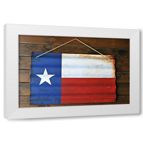 Texas State Flag White Modern Wood Framed Art Print by Texas Picture Archive