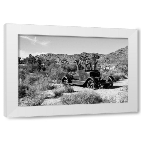 Abandoned Truck in the Desert White Modern Wood Framed Art Print by Vintage Photo Archive