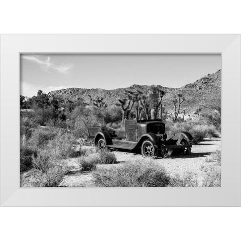 Abandoned Truck in the Desert White Modern Wood Framed Art Print by Vintage Photo Archive